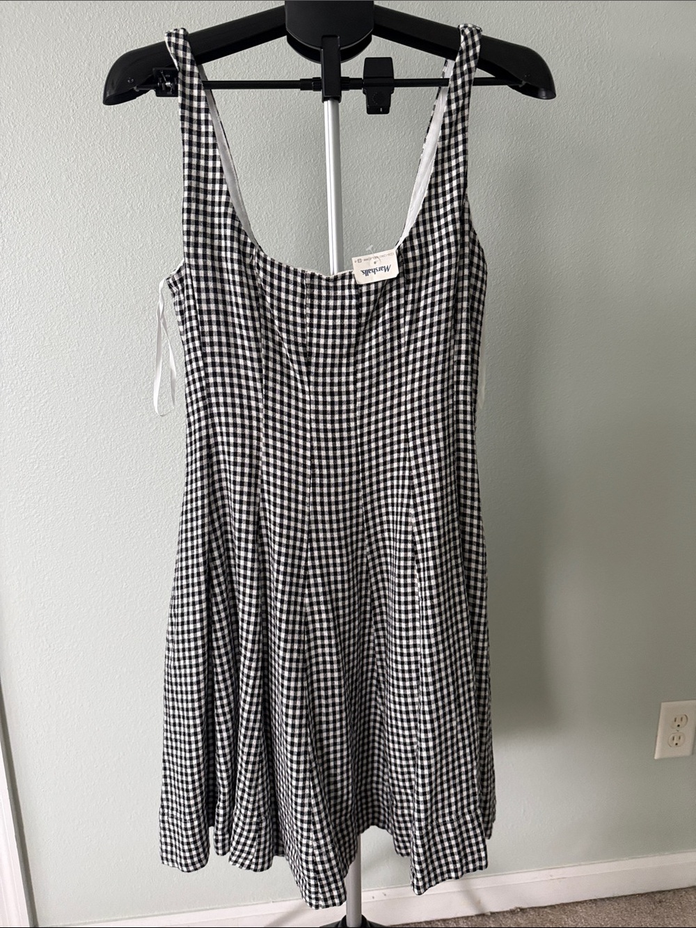 Bailey 44 Black and White Gingham Checkered Midi Dress Size 8 NWOT - Picture 4 of 14